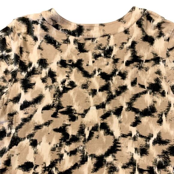 Ruby Rd Blouse Small Women Beige Black Artsy Embellished V-Neck BohoChic Summer - Picture 9 of 14